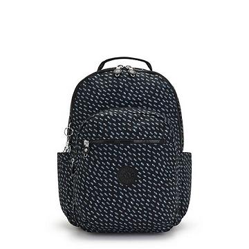 Kipling Seoul Large Printed 15" Backpack Laptoptaschen Schwarz | DE 1661QM
